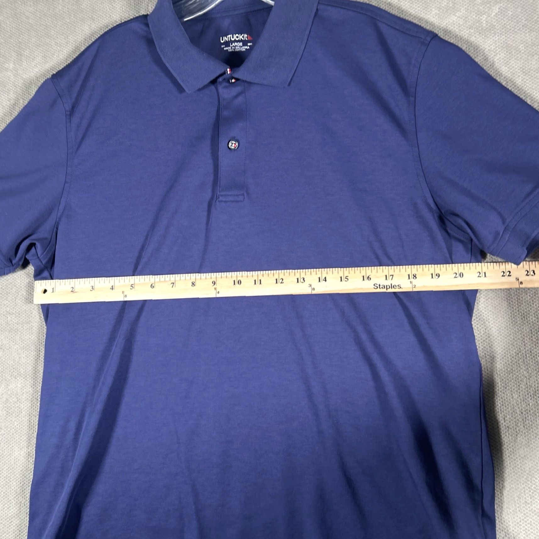 UNTUCKit UNTUCKit Polo Shirt Mens L Navy Blue Stretch Cotton Short Sleeve Performance Size US L / EU 52-54 / 3 - 7 Thumbnail