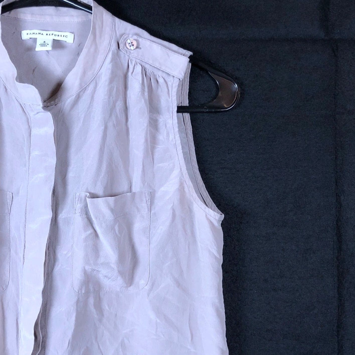 Banana Republic Banana Republic Womens Blouse Purple Button Down Sleeveless Tank 100% Silk 4 Size S / US 4 / IT 40 - 5 Thumbnail