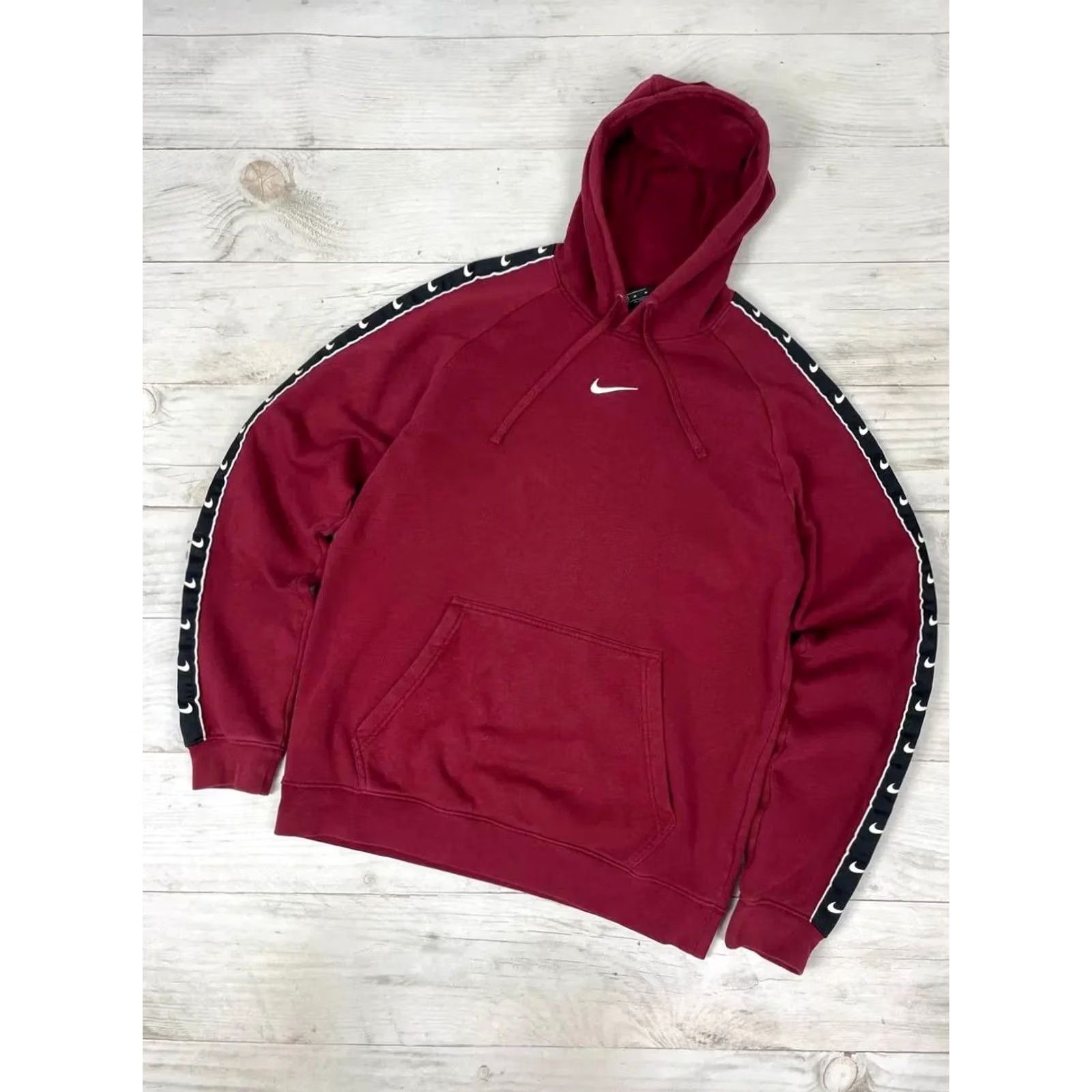 Nike VINTAGE Nike Tracksuit Hoodie And Pants M Burgundy Lampas Swoosh Y2K Men Size US M / EU 48-50 / 2 - 2 Thumbnail