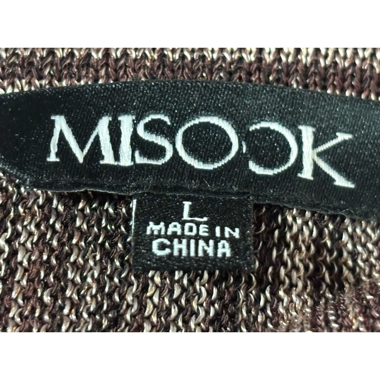 Vintage Misook Knit Jacquard Maxi Sweater Dress Women’s Large Heritage Fit Bishop Sleeve Brown With Purple Tones V-Neck Pullover Long Sleeve Size L / US 10 / IT 46 - 7 Thumbnail