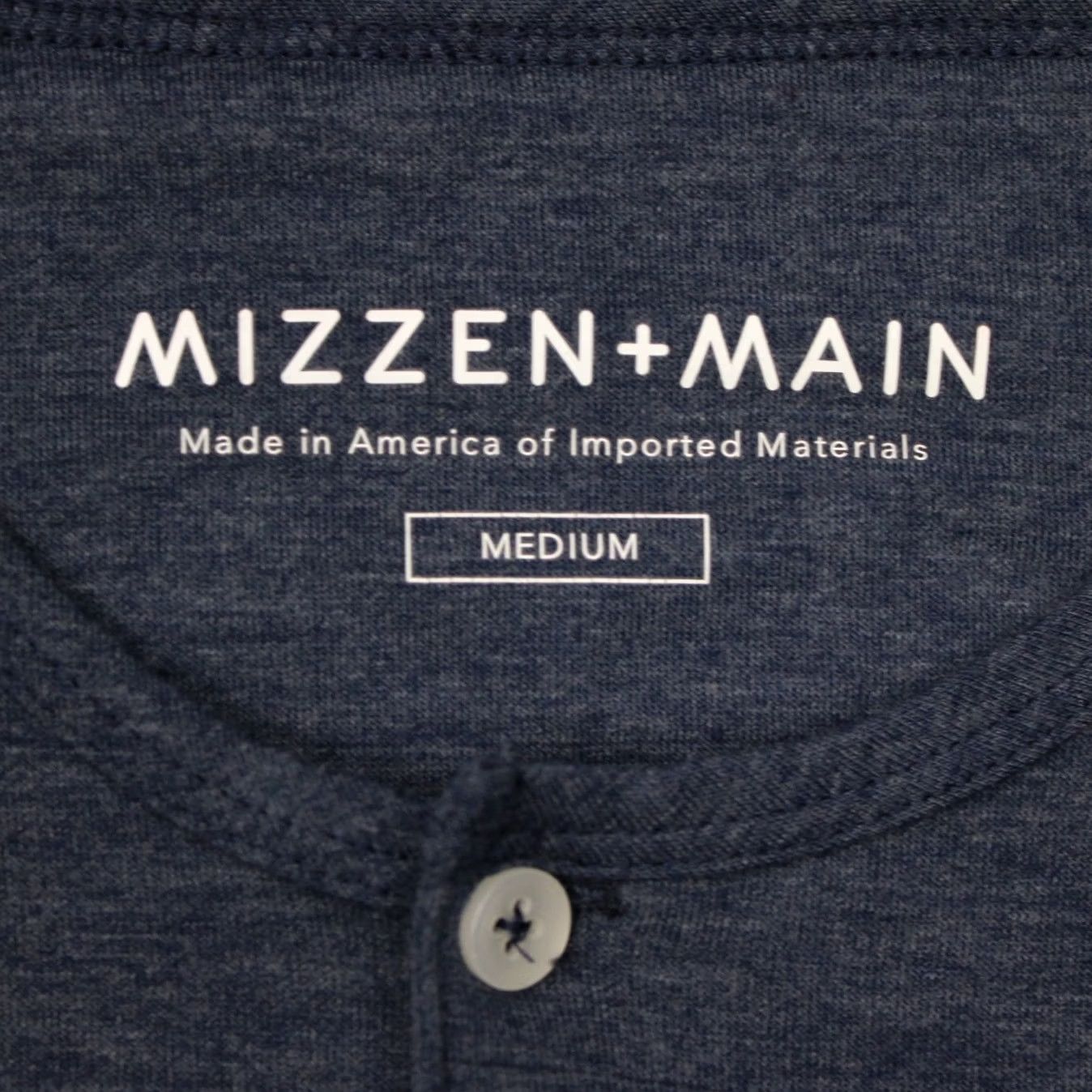 Mizzen+Main Mizzen+Main Shirt Mens Medium Blue Henley Roll Sleeve Stretch Long Sleeve Size US M / EU 48-50 / 2 - 5 Thumbnail
