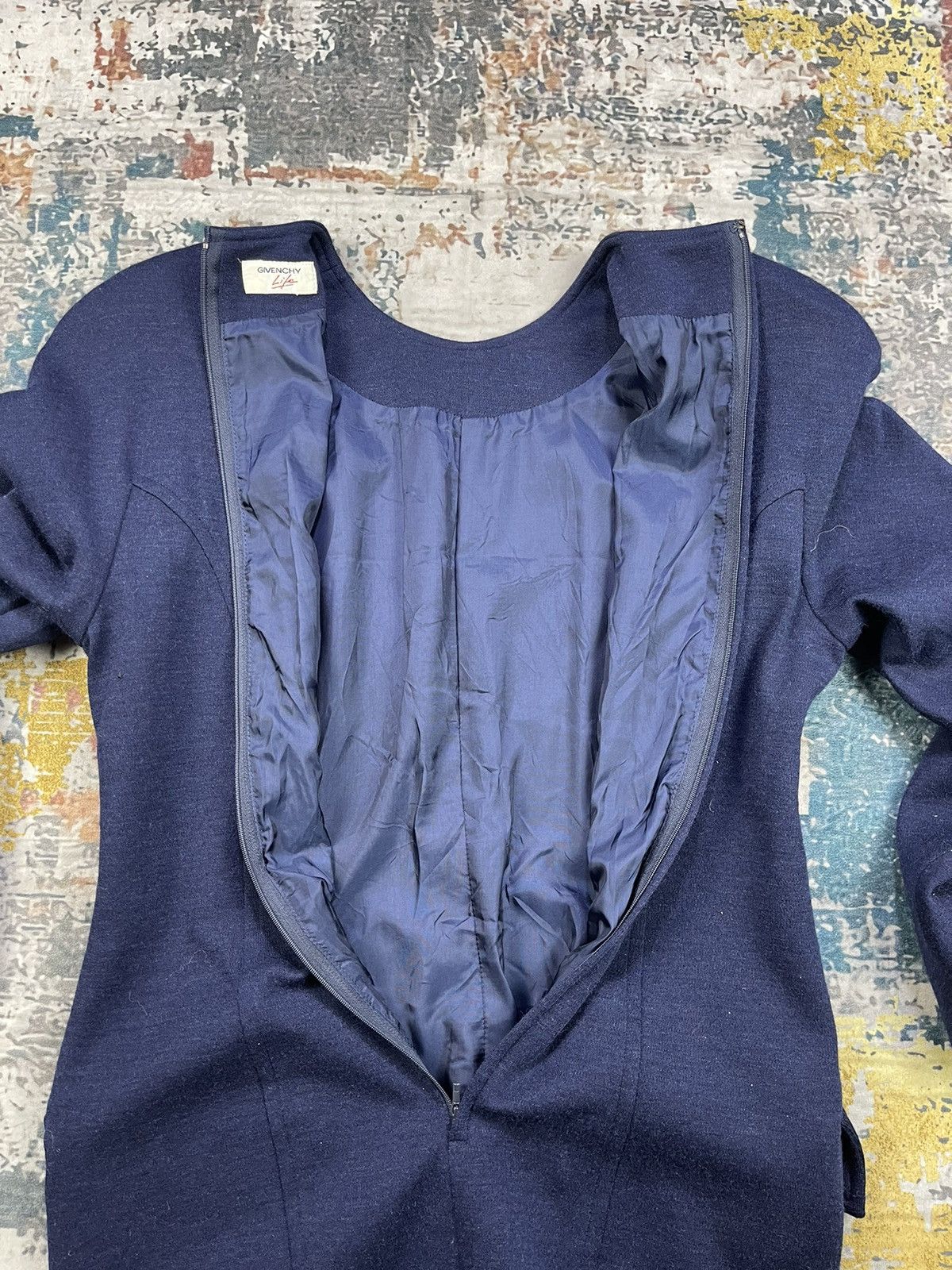 Givenchy Givenchy Life Navy Blue Ponte Shift Dress Size S / US 4 / IT 40 - 9 Thumbnail
