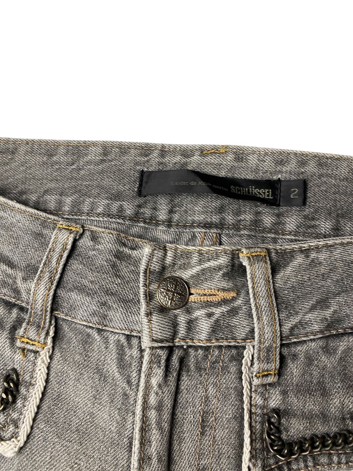 If Six Was Nine 2000's Schlussel Chain Clawmark Flared Jeans Size US 31 - 4 Thumbnail