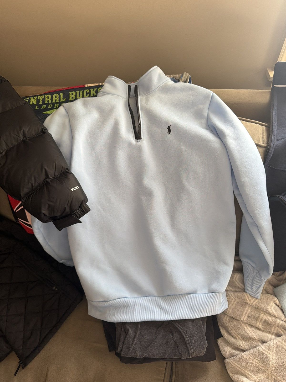 Polo Ralph Lauren LG Baby blue Ralph Lauren polo quarterzip Size US L / EU 52-54 / 3 - 1 Preview