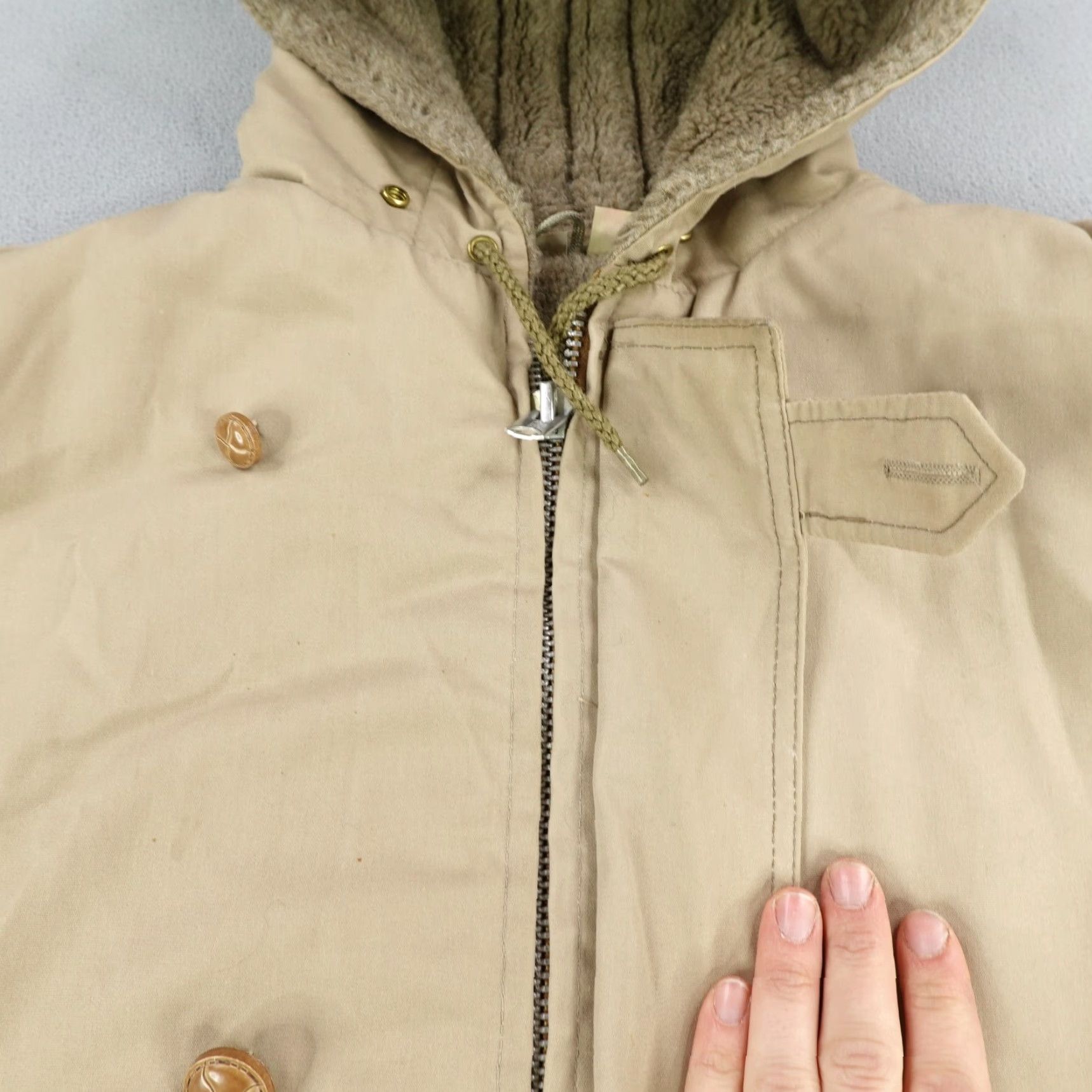 Vintage Vintage Shanhouse Jacket Mens 46L Tan Faux Fur Lined Parka Coat Talon Zipper Size US S / EU 44-46 / 1 - 7 Thumbnail