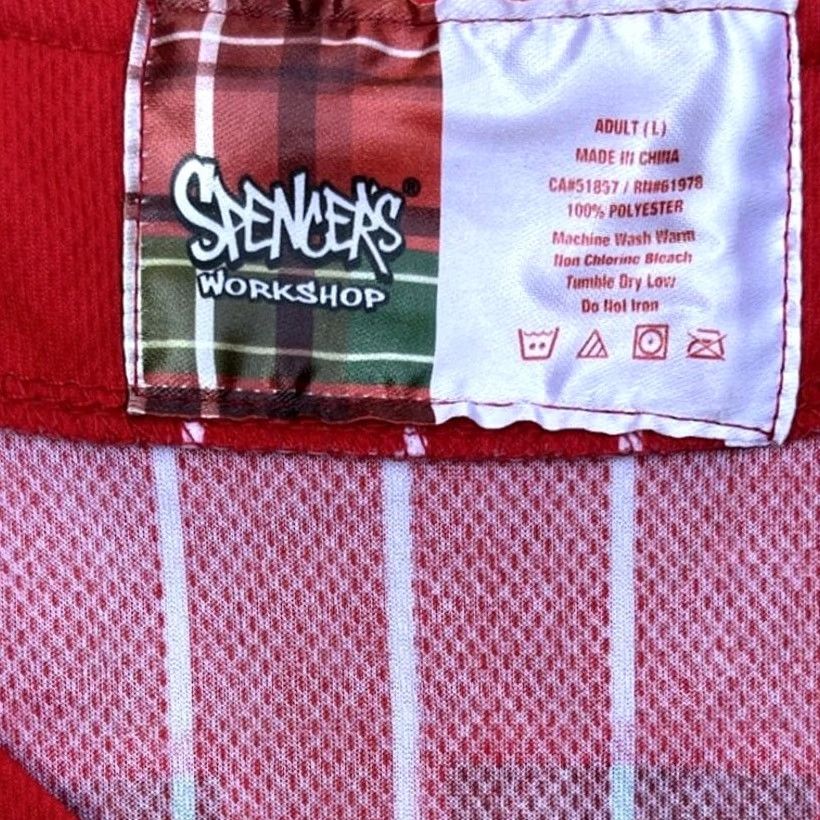 Vintage Spencers Baseball Jersey Mens Large Holiday Drinking Team "Get Lit" Christmas Red 19" Armpit 28" Shoulder to Hem Mens Size US L / EU 52-54 / 3 - 4 Thumbnail