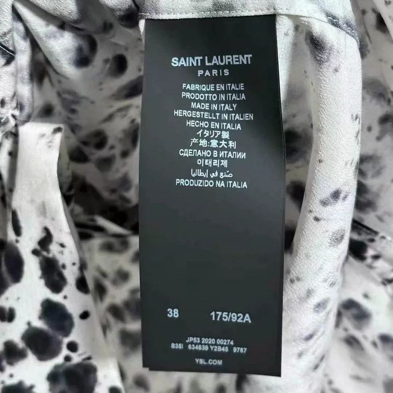 Saint Laurent Paris Saint Laurent Paris Saint Laurent Ink Blot Silk Shirt Size Size US M / EU 48-50 / 2 - 6 Thumbnail
