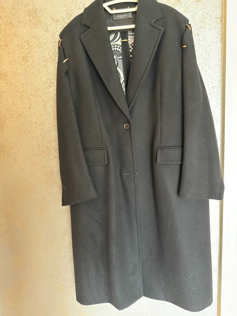 Versace VERSACE Black Wool Women's Coat - dmc Size US L / EU 52-54 / 3 - 1 Thumbnail