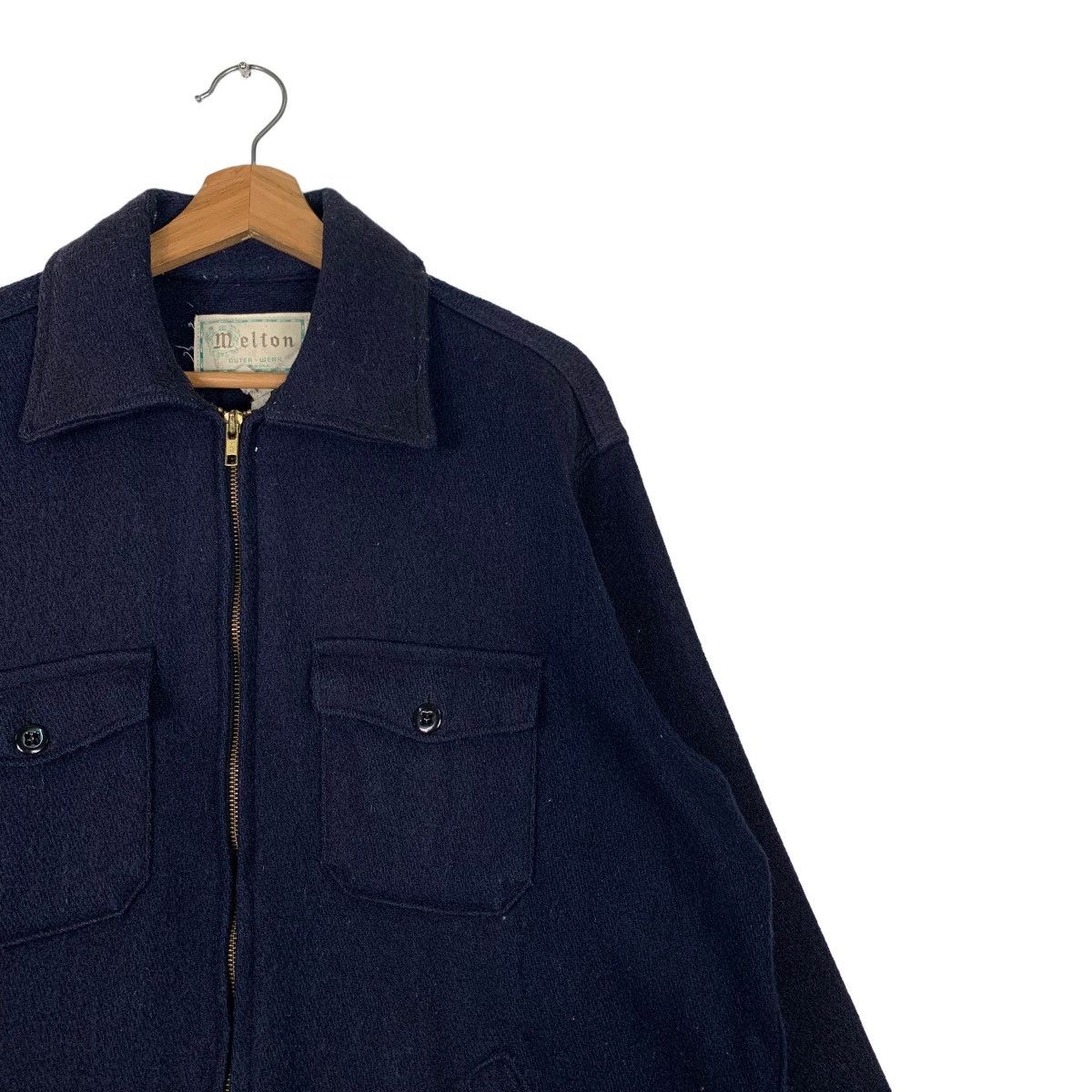 Vintage MELTON Outer Wear Four Pocket Wool Jacket #0256-C12 Size US XL / EU 56 / 4 - 6 Thumbnail