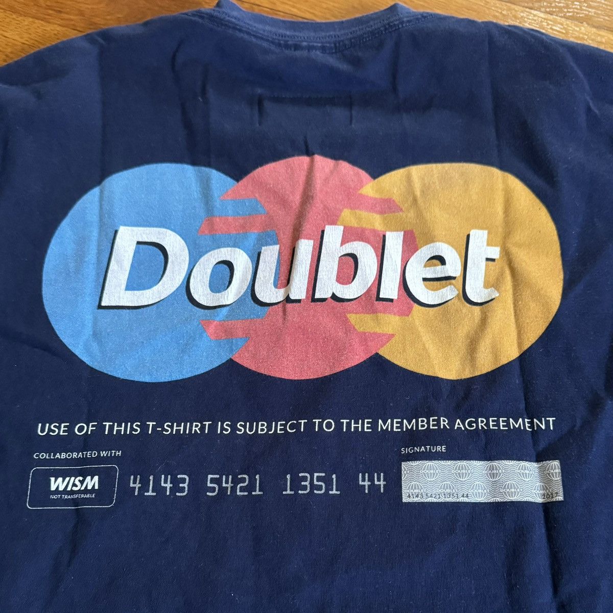 image of Doublet Mastercard Long Sleeve Tee in Blue, Men's (Size Small)