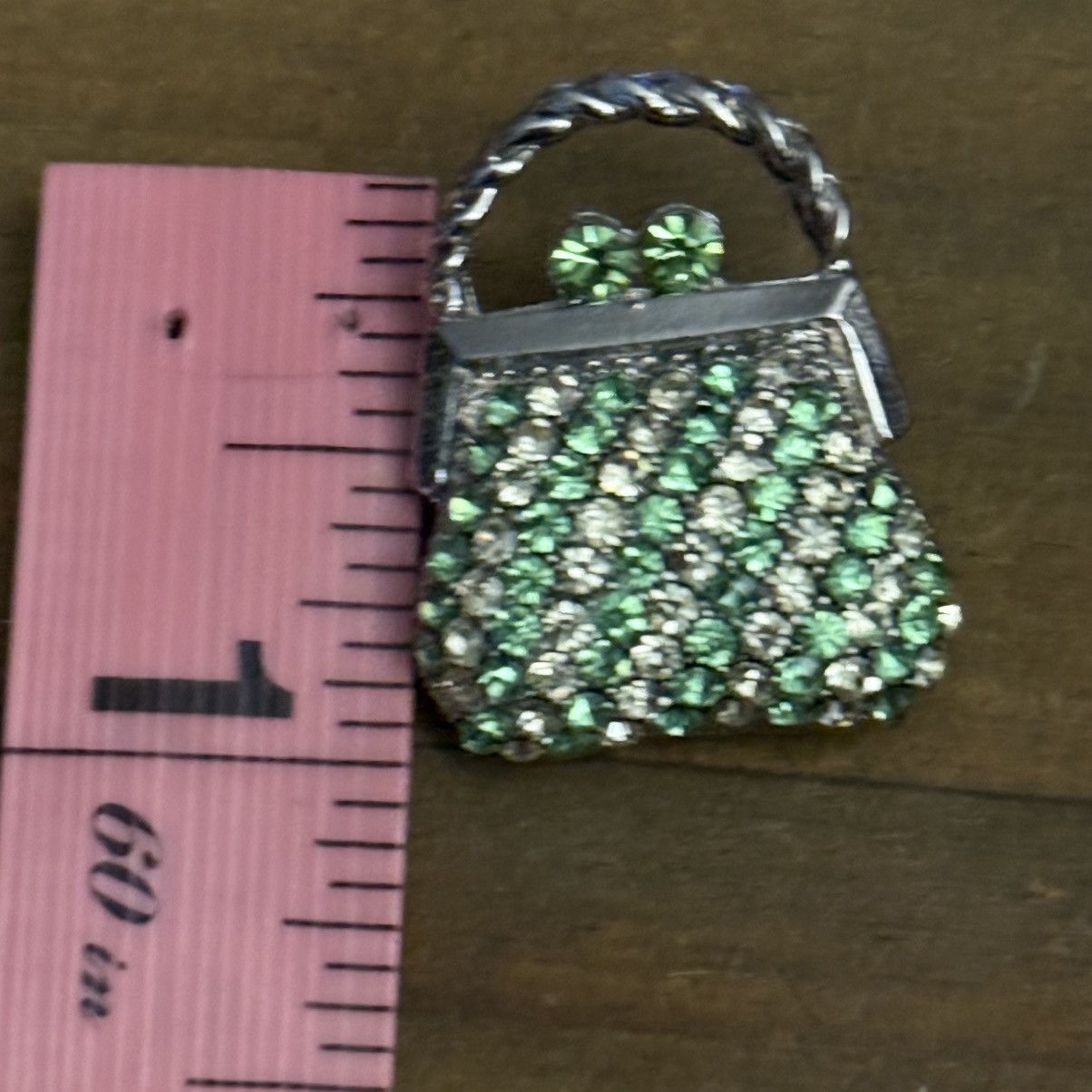 Vintage Vintage rhinestone purse brooch Size ONE SIZE - 3 Thumbnail