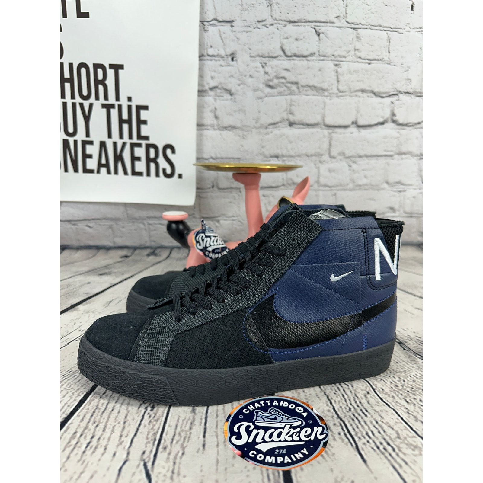 Nike Nike SB Blazer Mid Premium PRM Mens 9.5 Blue Sneaker Shoes Size US 9.5 / EU 42-43 - 3 Thumbnail