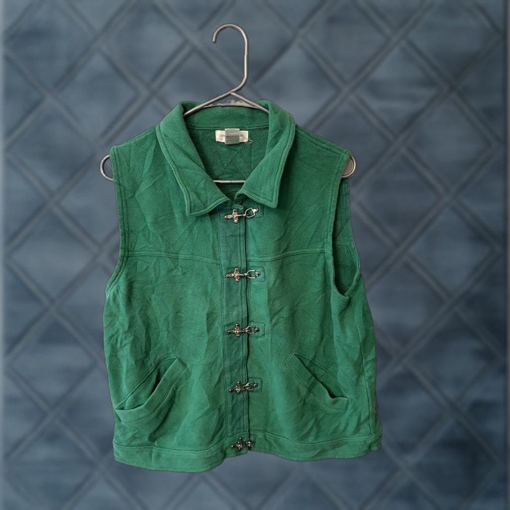 Jones New York JONES NEW YORK Vest Women M Green Cotton Buckled Clips VEST Shirt? Size M / US 6-8 / IT 42-44 - 1 Thumbnail