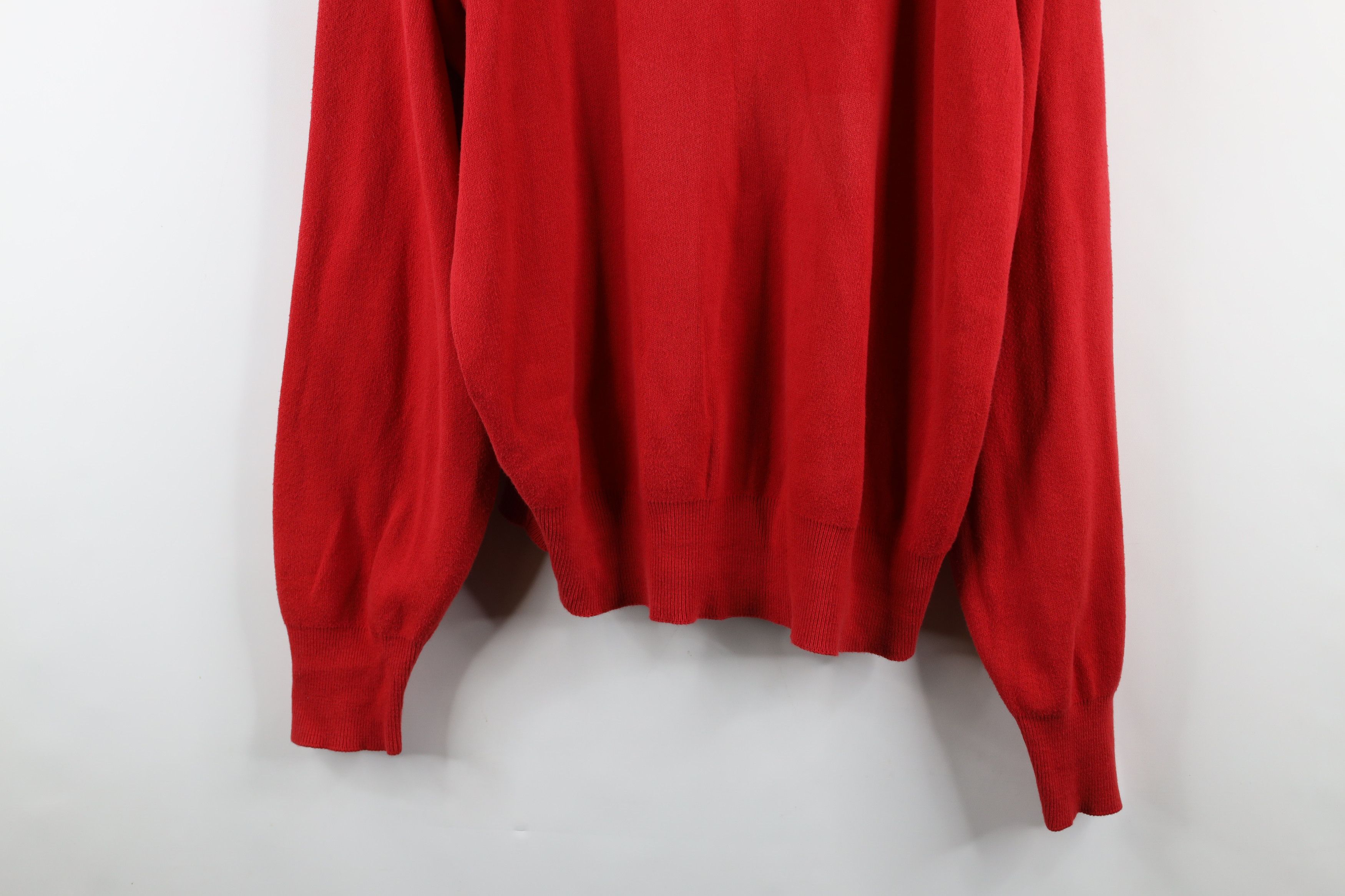 Vintage Vintage 90s Streetwear Blank Cotton Knit Sweater Red USA Size US XL / EU 56 / 4 - 3 Thumbnail