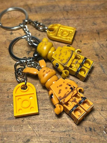 Cartoon Network FNAF Bonnie Freddy minifigure keychain custom handmade Size ONE SIZE - 6 Thumbnail