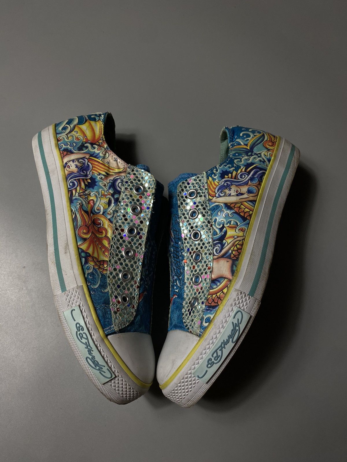 Ed Hardy × Vintage Ed Hardy rare bright sneakers with mermaid Size US 7 / EU 40 - 4 Thumbnail