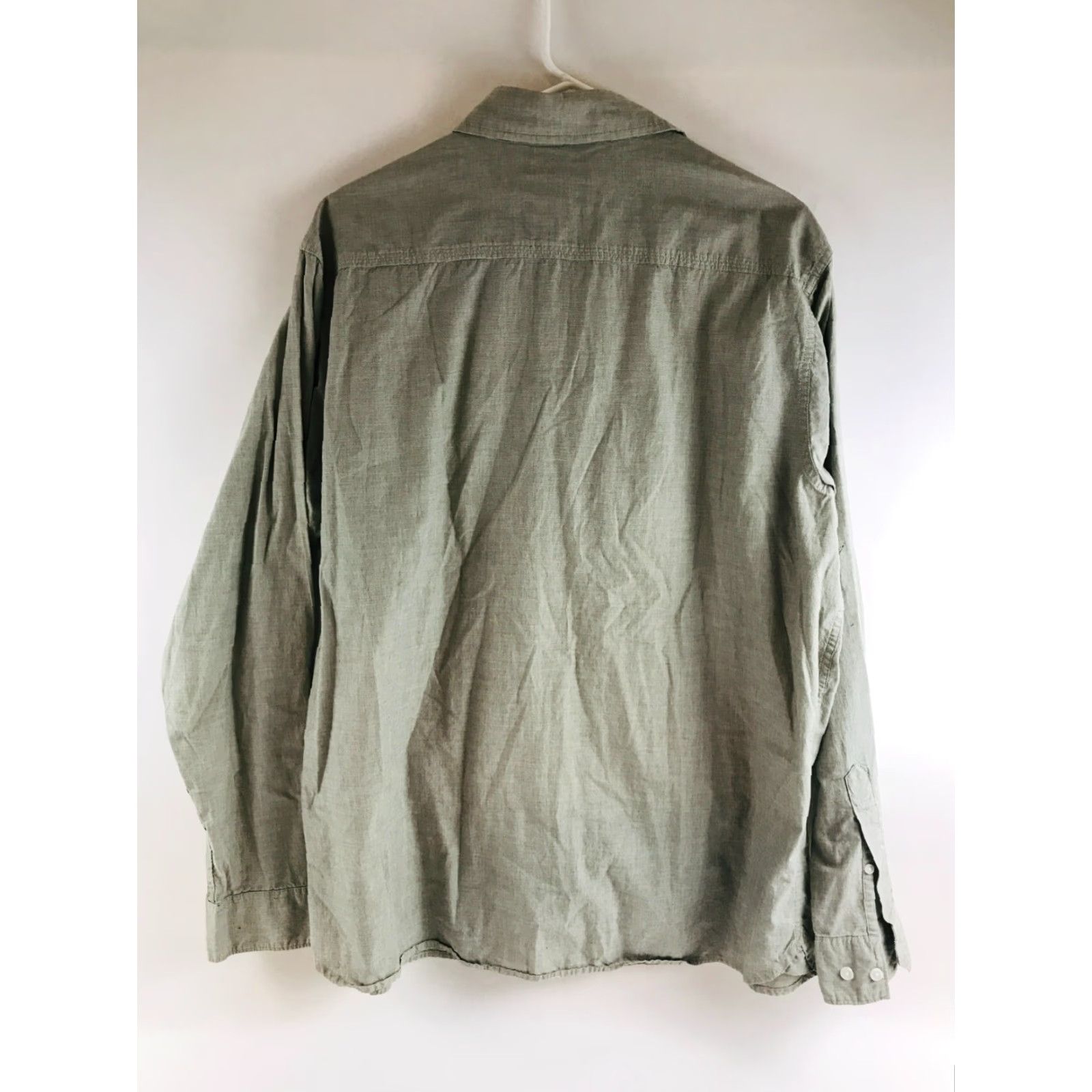 Wrangler Wrangler Shirt Men's XL Green Button Up Pockets Flaps Long Sleeve Size US XL / EU 56 / 4 - 2 Thumbnail