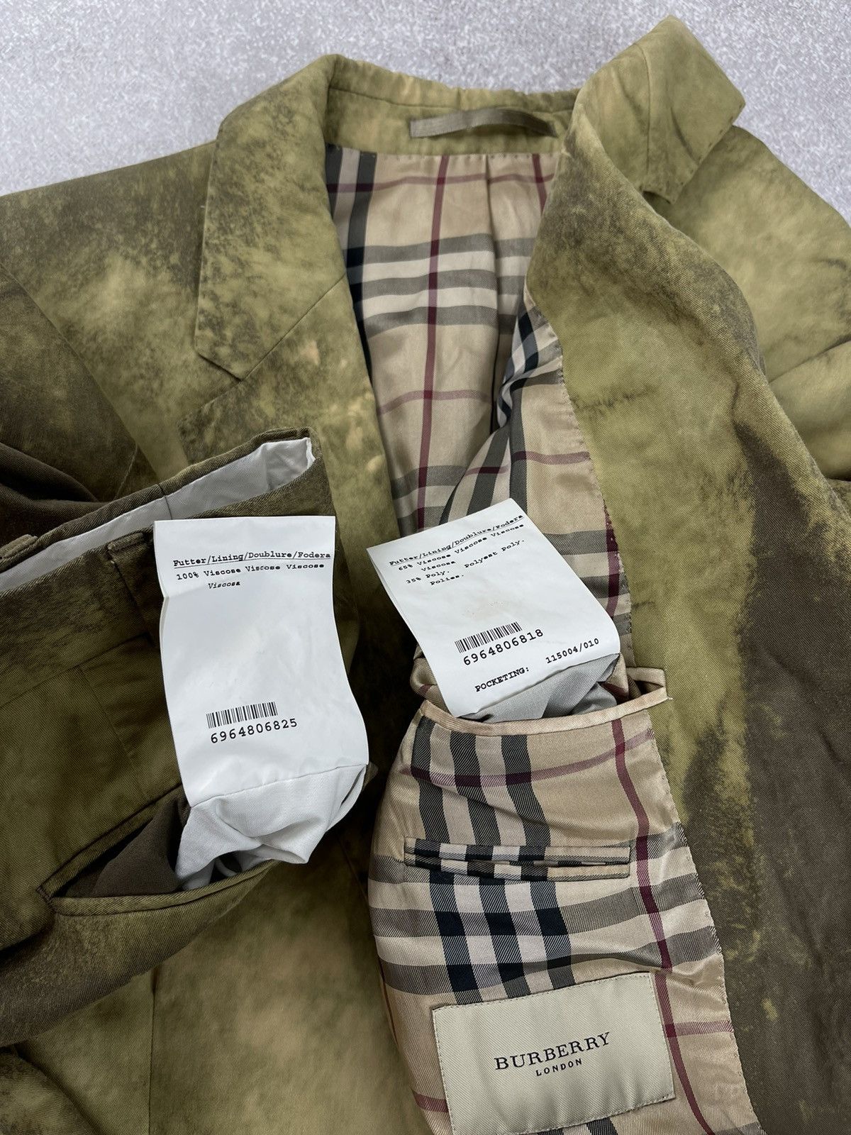 Burberry × Vintage Vintage Burberry Custom Tie Dye Suit Blazer Trousers Size 52 Size 52R - 24 Thumbnail