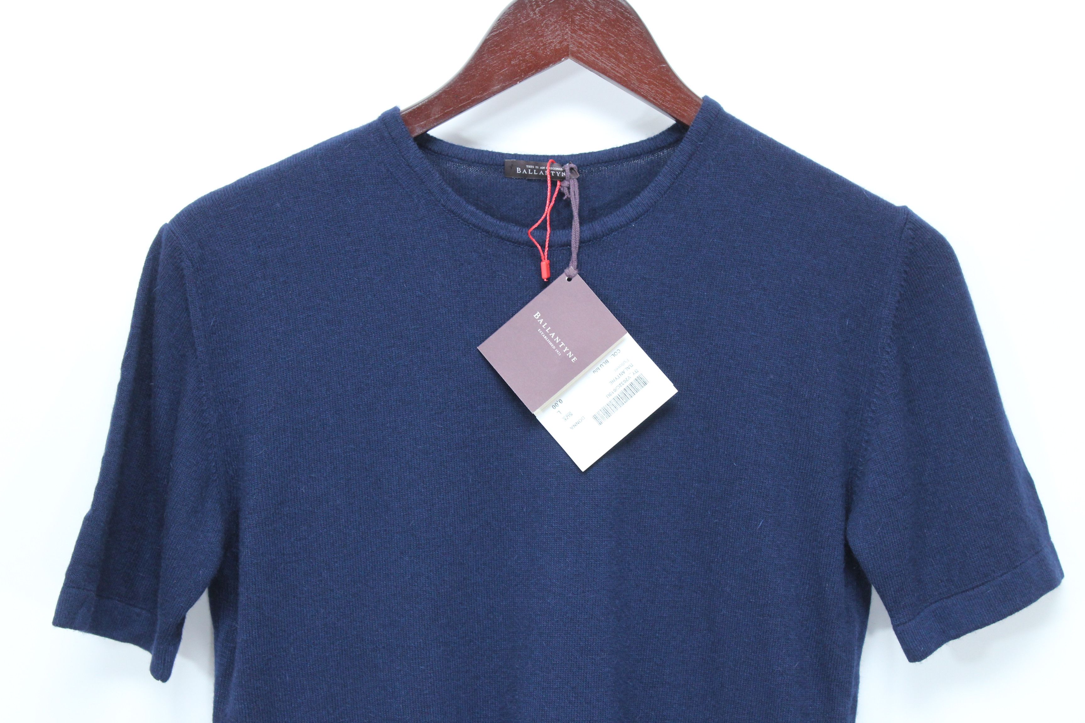 image of New Ballantyne Cashmere Silk Sweater Size L Hype Vintage in Navy, Women's