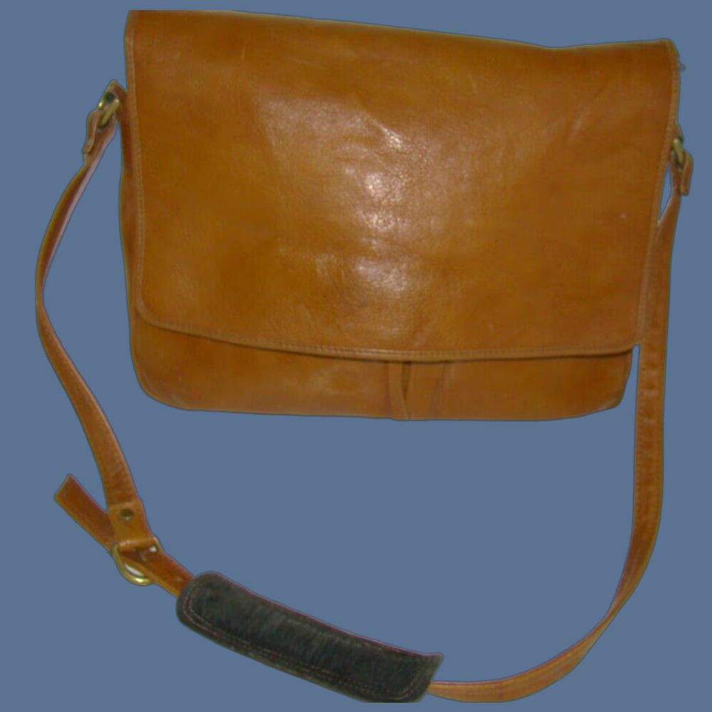 Vintage VINTAGE HiDESIGN Brown Leather Messenger Crossbody Bag Adjustable Shoulder Strap Unisex Adult 15"x12"x5" Brown Size ONE SIZE - 1 Thumbnail