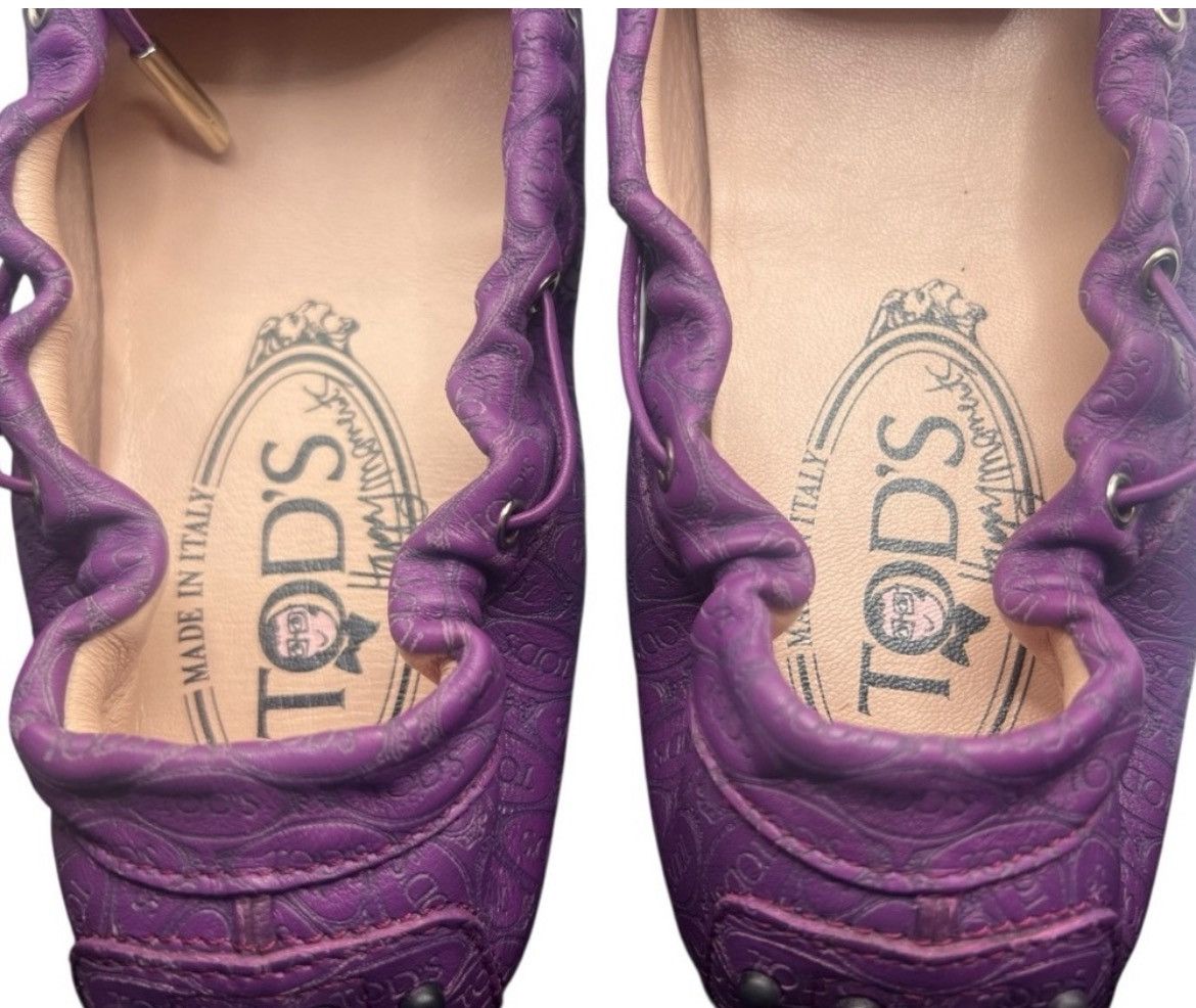 Tod's TOD’S × Happy Moments Purple Embossed Leather Loafers Size 9 Size US 9 / IT 39 - 7 Thumbnail