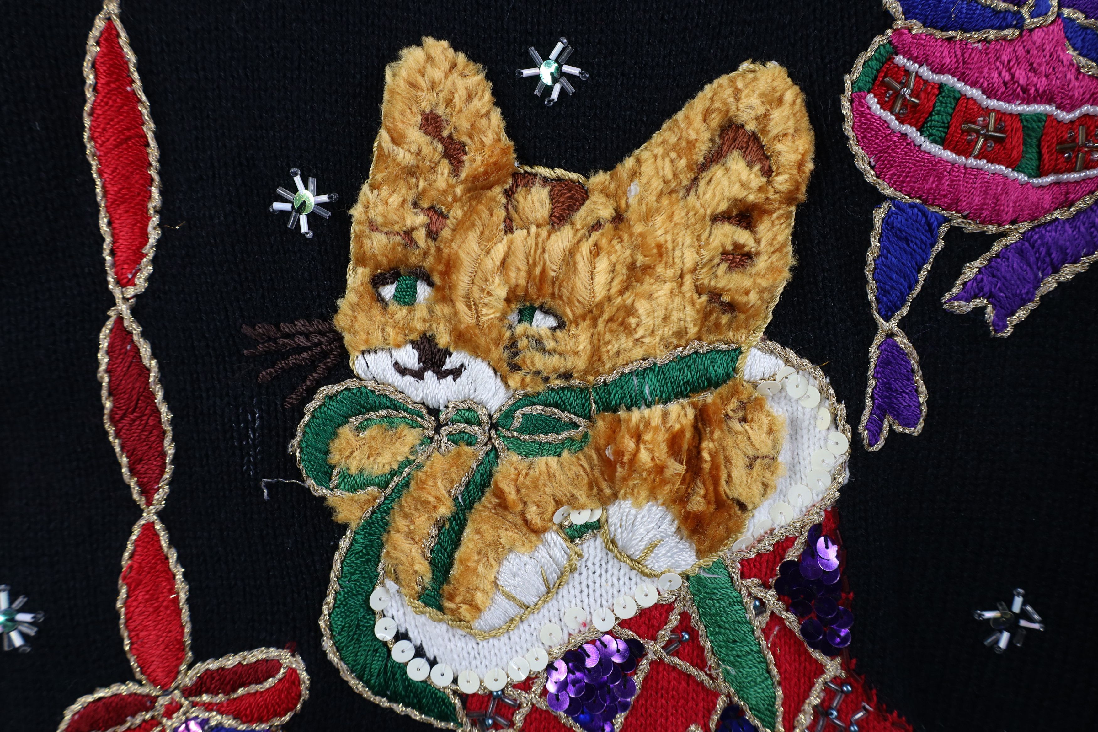 Vintage Vintage 90s Streetwear Stocking Cat Kitten Knit Sweater Size S / US 4 / IT 40 - 5 Thumbnail