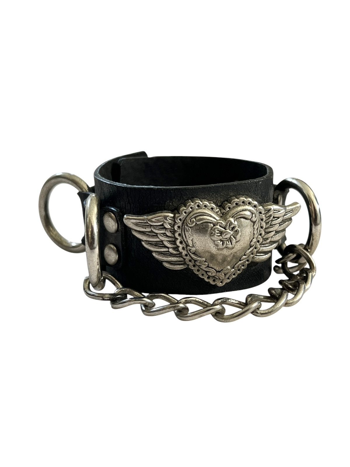 Leather × Vintage Vintage Flying Heart Leather Bracelet Size ONE SIZE - 1 Thumbnail
