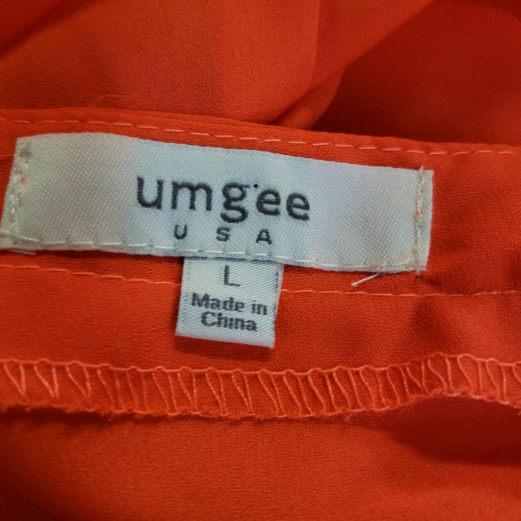 Vintage UMGEE Tank Top Womens L Orange Embellished Cutouts Scoop Neck Shirt Adult Girls Womens? Size L / US 10 / IT 46 - 6 Thumbnail