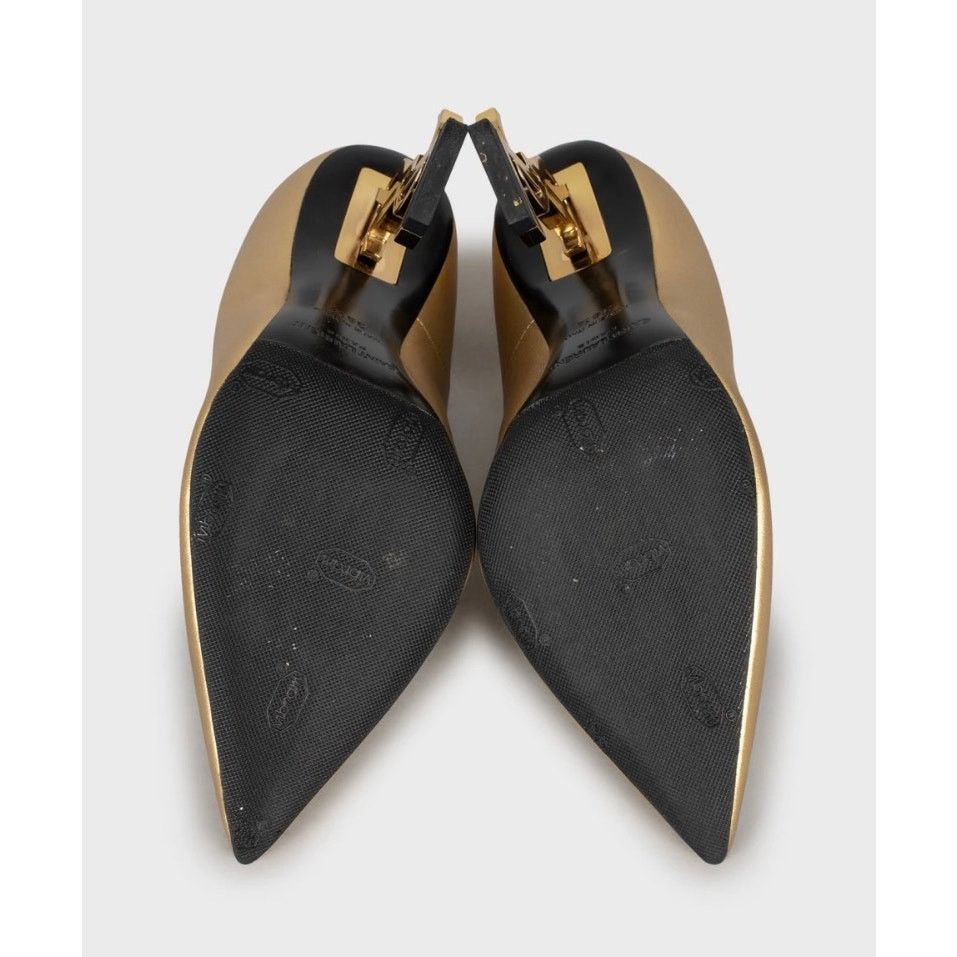 Yves Saint Laurent Saint Laurent Opyum Gold Leather Heels - Size 36.5 Size US 5.5 / IT 35.5 - 5 Thumbnail