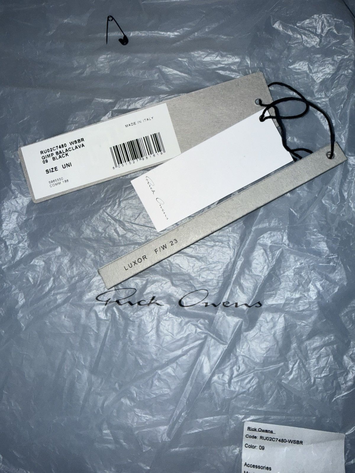 Rick Owens Rick Owens Gimp Mask Size ONE SIZE - 2 Thumbnail