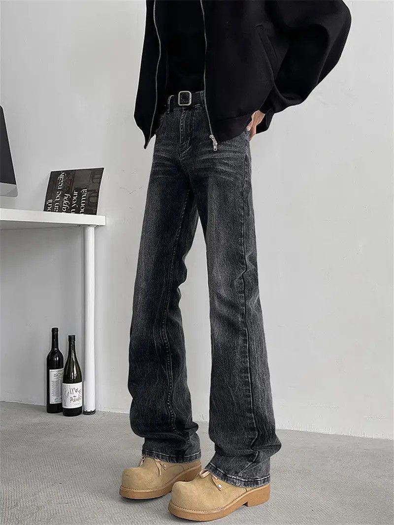Japanese Brand Retro straight leg washed zipper jeans Size US 32 / EU 48 - 2 Thumbnail