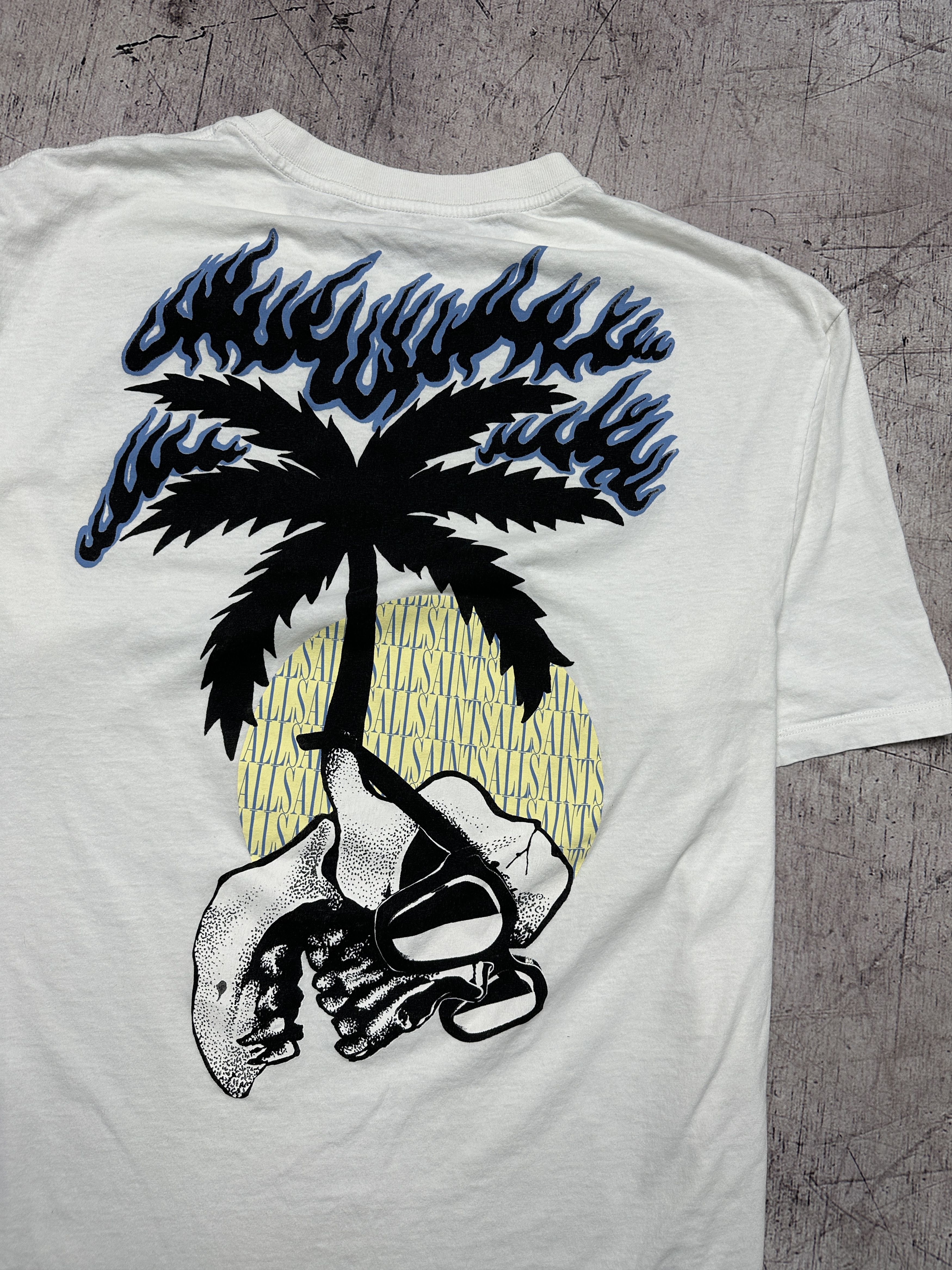 Allsaints Allsaints Mens Undertown SS Crew Neck Hawaiian T-Shirt Size US XL / EU 56 / 4 - 2 Thumbnail