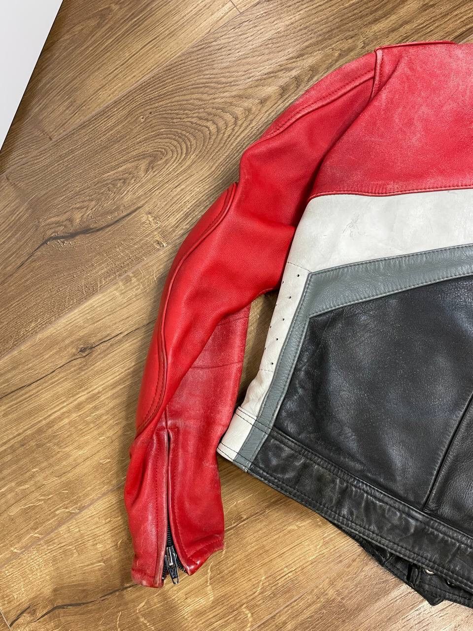 Genuine Leather × Vintage Vintage Genuine Leather 90’s Y2K Red Racing IXS Faded Jacket Size US M / EU 48-50 / 2 - 18 Thumbnail