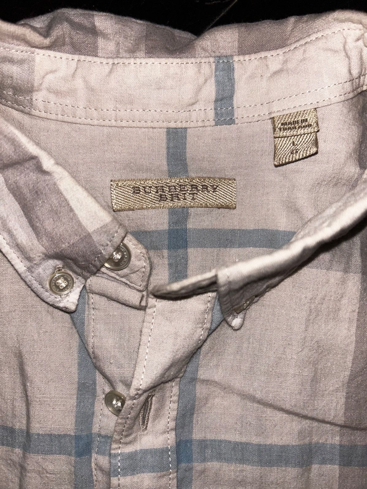 Burberry Burberry Brit Men's Short Sleeve Button Up Size US L / EU 52-54 / 3 - 2 Thumbnail