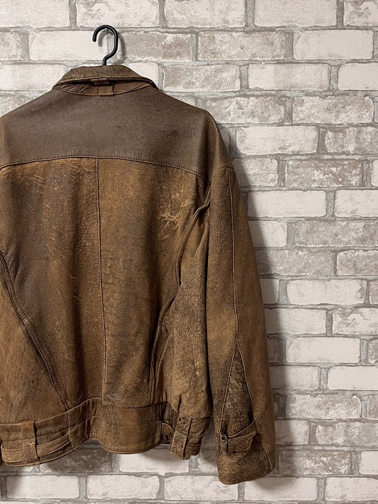 Genuine Leather × Vintage 🔥Vintage 90s Avantgarde Genuine Leather Jacket Size US XL / EU 56 / 4 - 6 Thumbnail