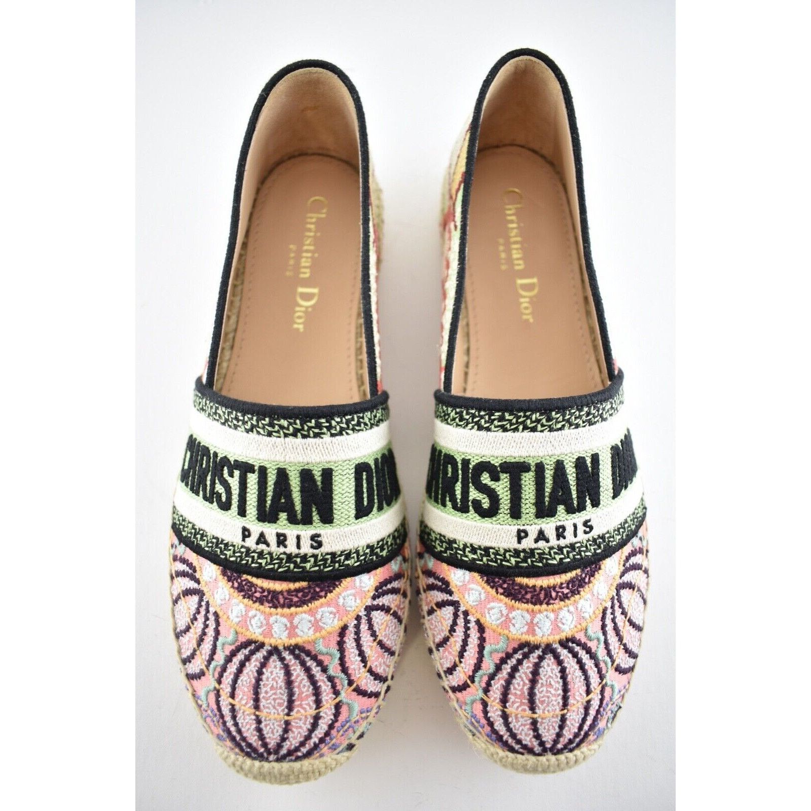 Dior Granville In Lights Cotton Embroidered Espadrille Flat 38.5 Size US 8.5 / IT 38.5 - 7 Thumbnail