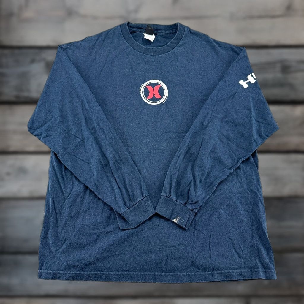 Hurley VINTAGE Hurley Shirt Mens XL Blue Navy Long Sleeve Spellout Logo Cotton Y2K Size US XL / EU 56 / 4 - 1 Thumbnail