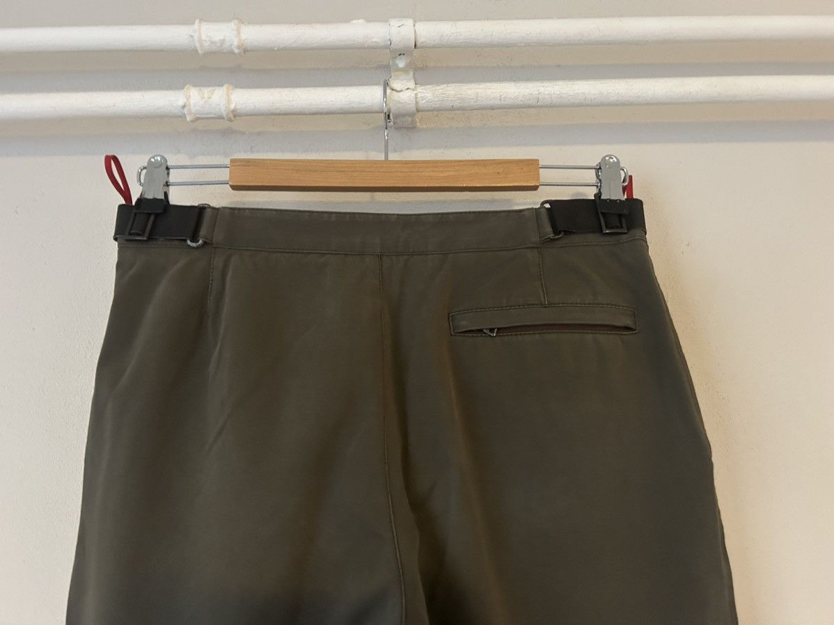 Prada Prada Olive Cotton Blend Flared Trousers w/ Leather Accents Size US 32 / EU 48 - 7 Thumbnail