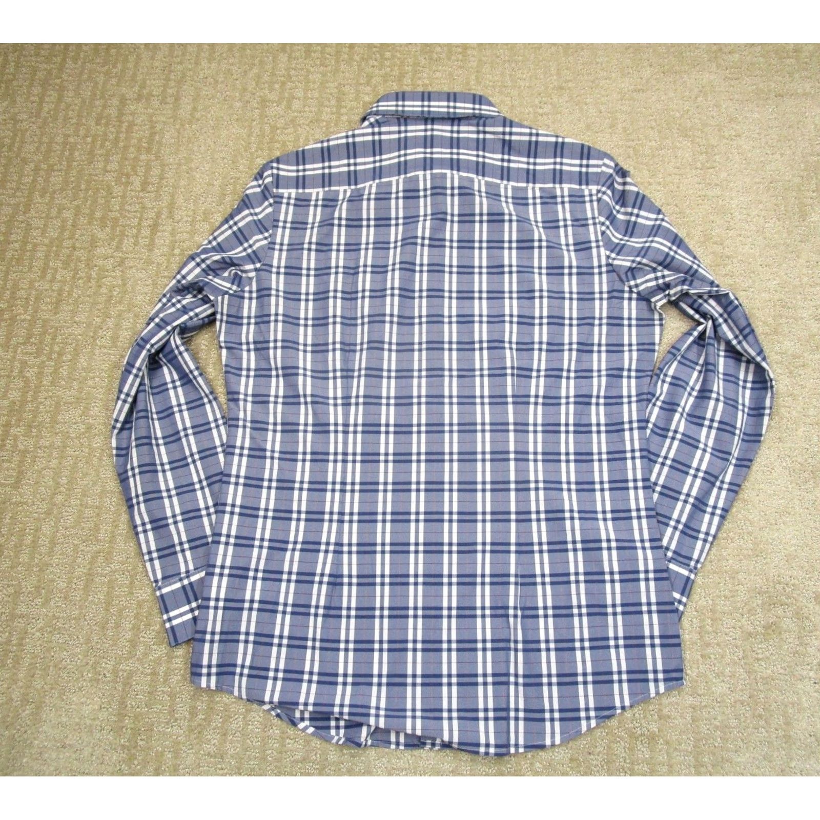 Mizzen+Main Mizzen+Main Shirt Men Medium Blue Plaid Performance Slim Long Sleeve Button-Up Casual Size US M / EU 48-50 / 2 - 3 Thumbnail