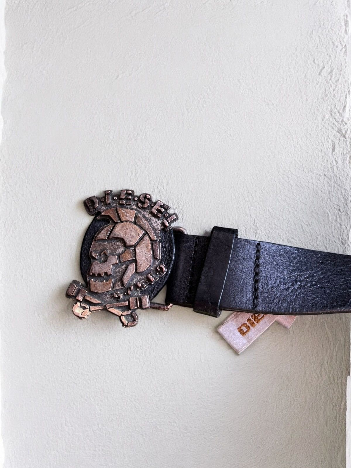 Diesel × Vintage DIESEL MOTOR SKULL METAL BELT VINTAGE LEATHER AVANT GARDE Size ONE SIZE - 3 Thumbnail