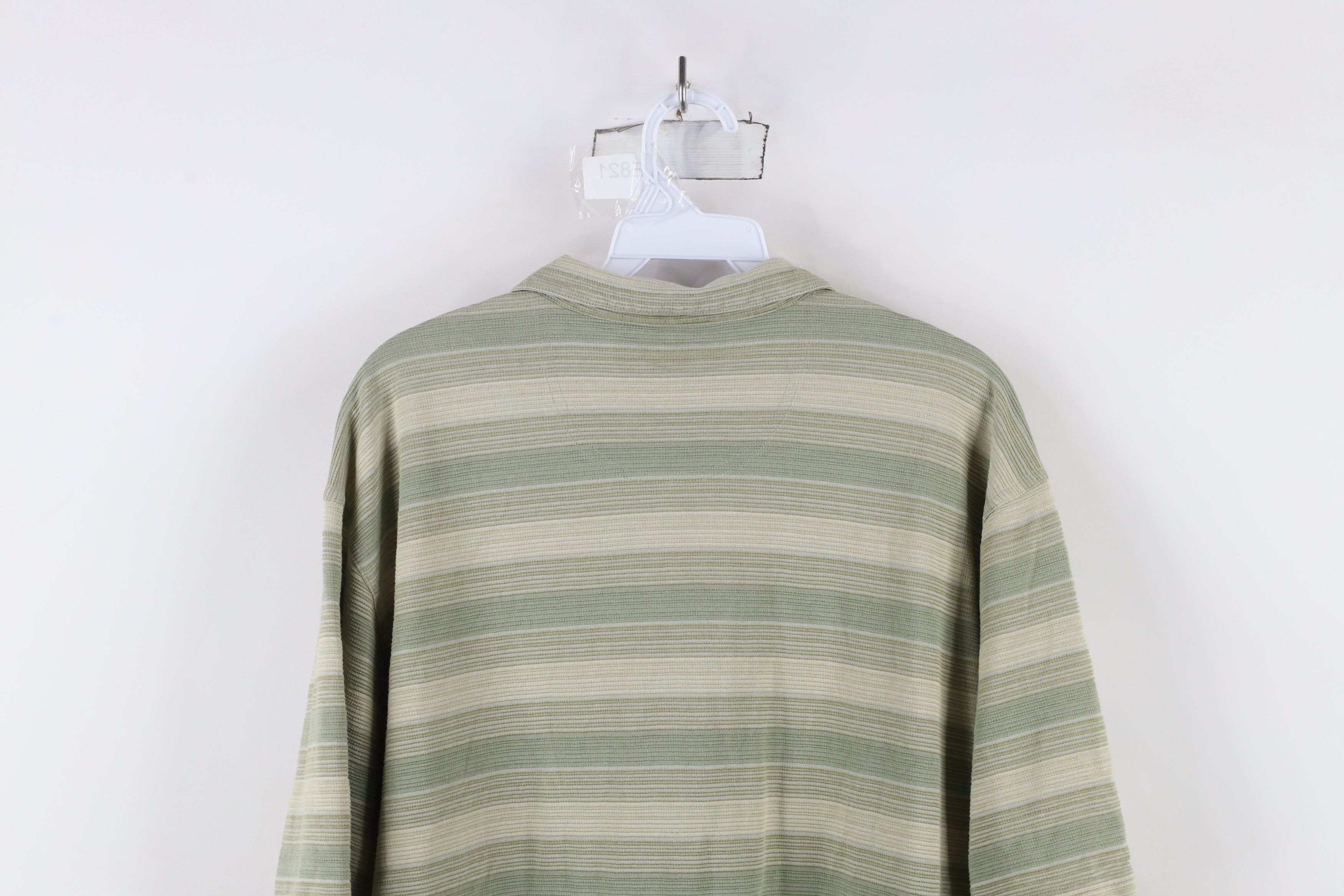 Tommy Bahama × Vintage Vintage Tommy Bahama Looped Collar Silk Blend Striped Polo Size US L / EU 52-54 / 3 - 9 Thumbnail