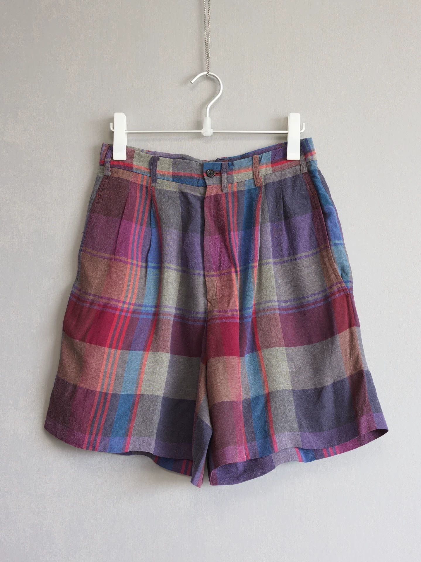 Yohji Yamamoto Yohji Yamamoto 96SS Flower & Boy Check Rayon Shorts M Size US 32 / EU 48 - 1 Thumbnail