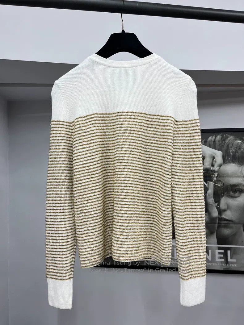 Chanel Chanel Gold sequin striped cardigan coat Size XS / US 0-2 / IT 36-38 - 3 Thumbnail