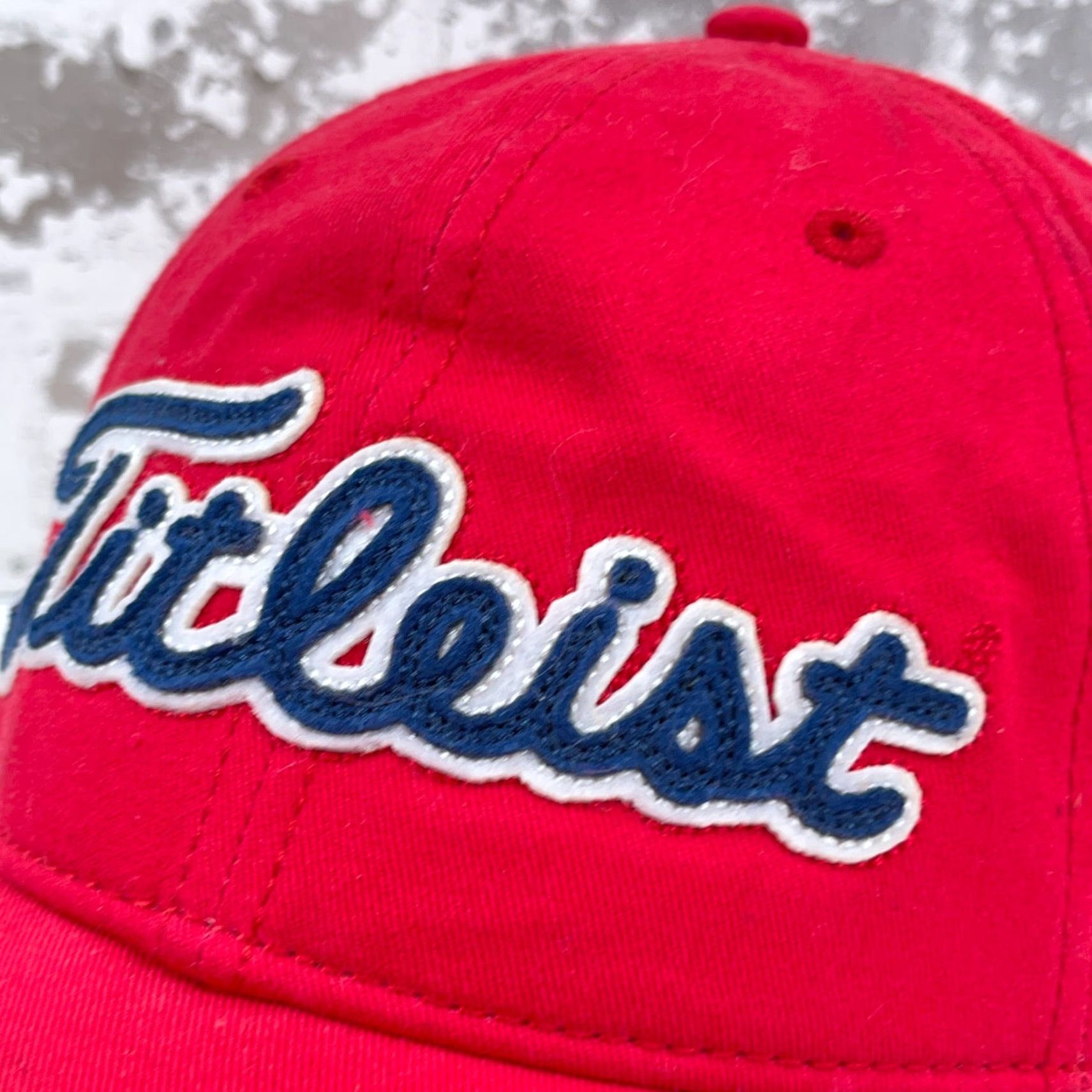 Titleist Titleist Hat Cap Red Blue Leather Strap Back Gold Dad Baseball Spell Out Script Cap Mens L Red Cotton Twill 80s 90s Retro USA Baseball Cap Size ONE SIZE - 4 Thumbnail