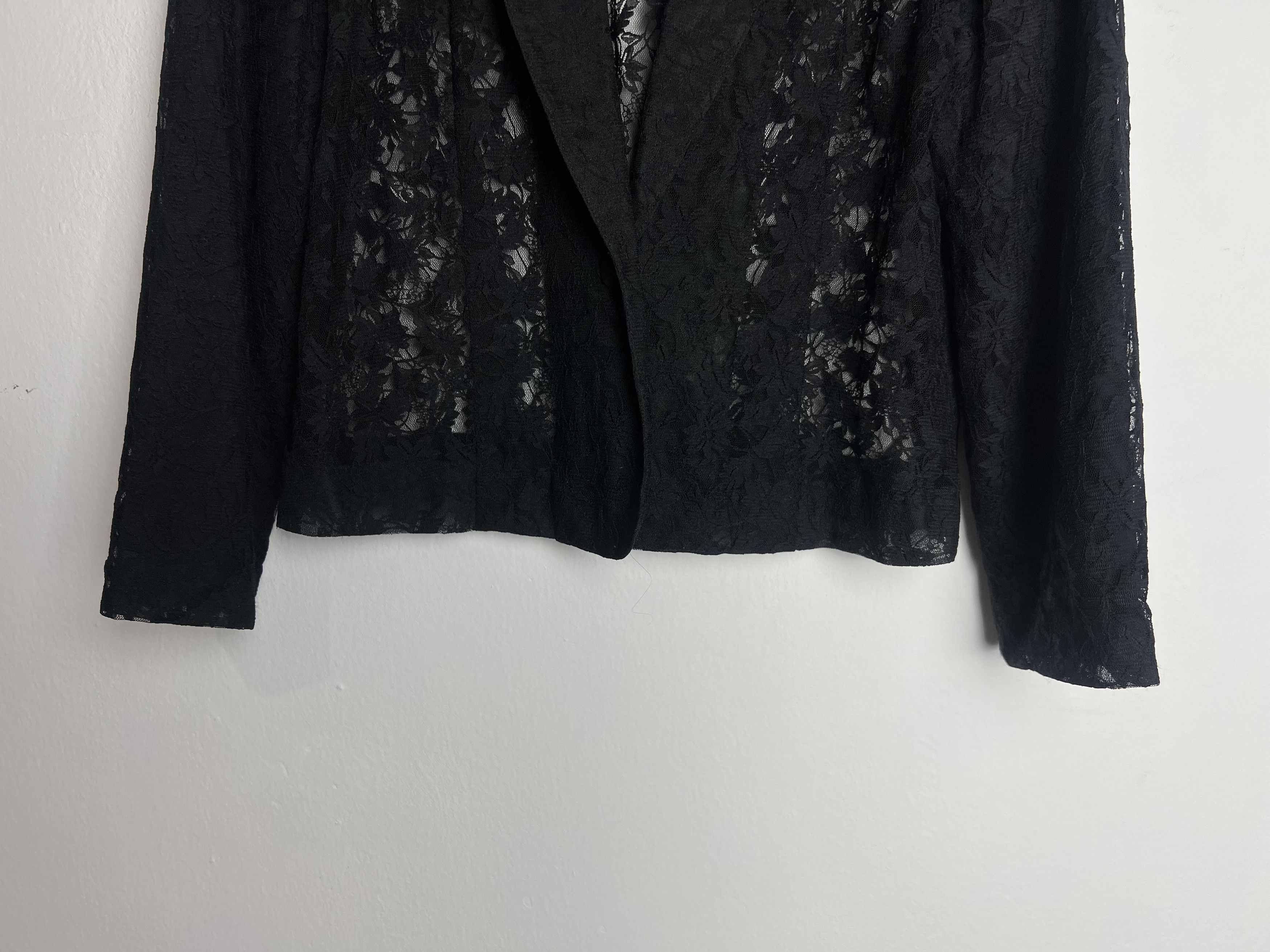 Japanese Brand Vintage Japan Black Lace Blazer Jacket Size M / US 6-8 / IT 42-44 - 5 Thumbnail