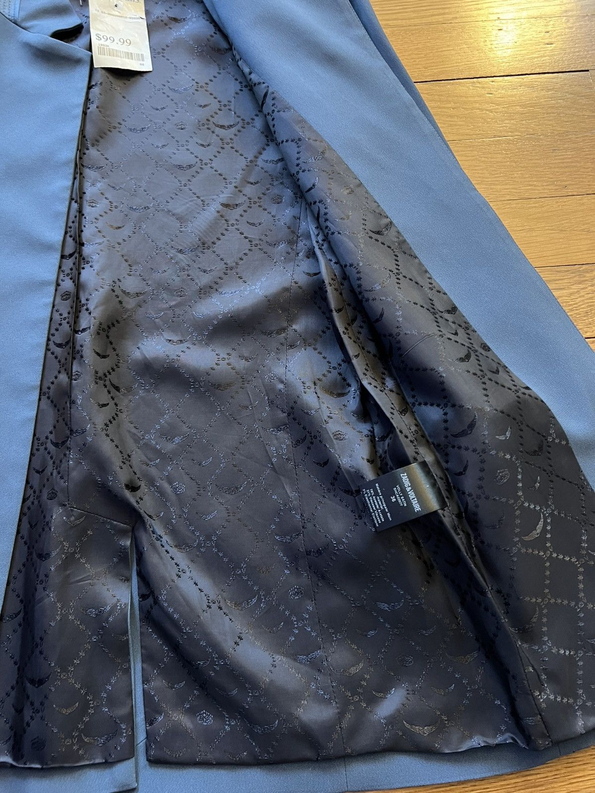 Designer × Zadig & Voltaire NWT Zadig & Voltaire Volly Crepe Jacket Blazer Gray size 36 Size XS / US 0-2 / IT 36-38 - 3 Thumbnail