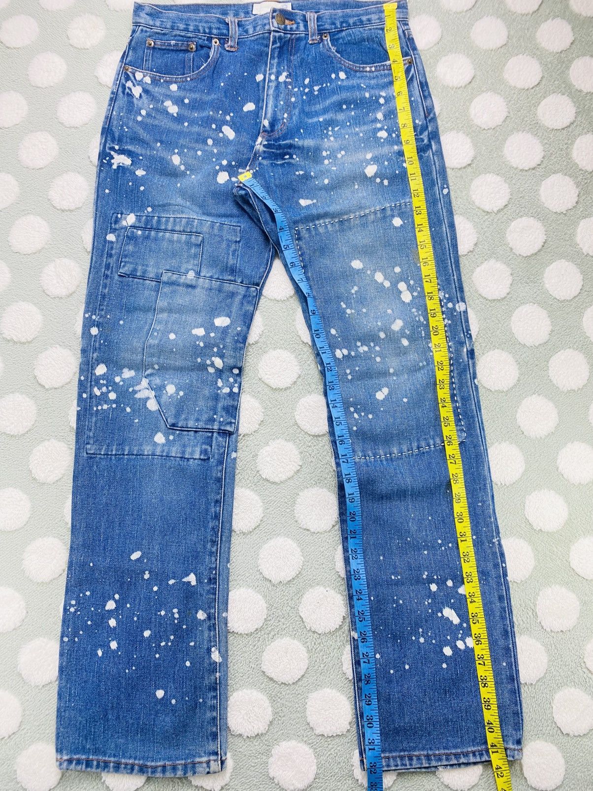 Japanese Brand Japanese boro-style custom patchwork paint-splatter jeans Size US 32 / EU 48 - 5 Thumbnail