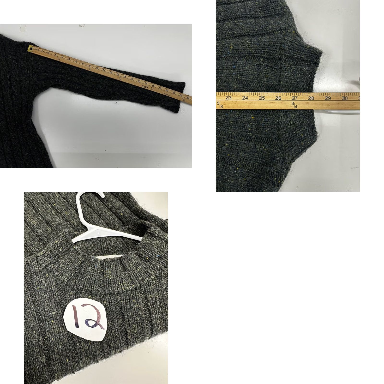 Vintage Tweeds Sweater Wool Mohair Blend Long Sleeve Mock Neck Green Women Medium Knit Style Pullover Casual Autumn Winter Womens Size M / US 6-8 / IT 42-44 - 8 Thumbnail