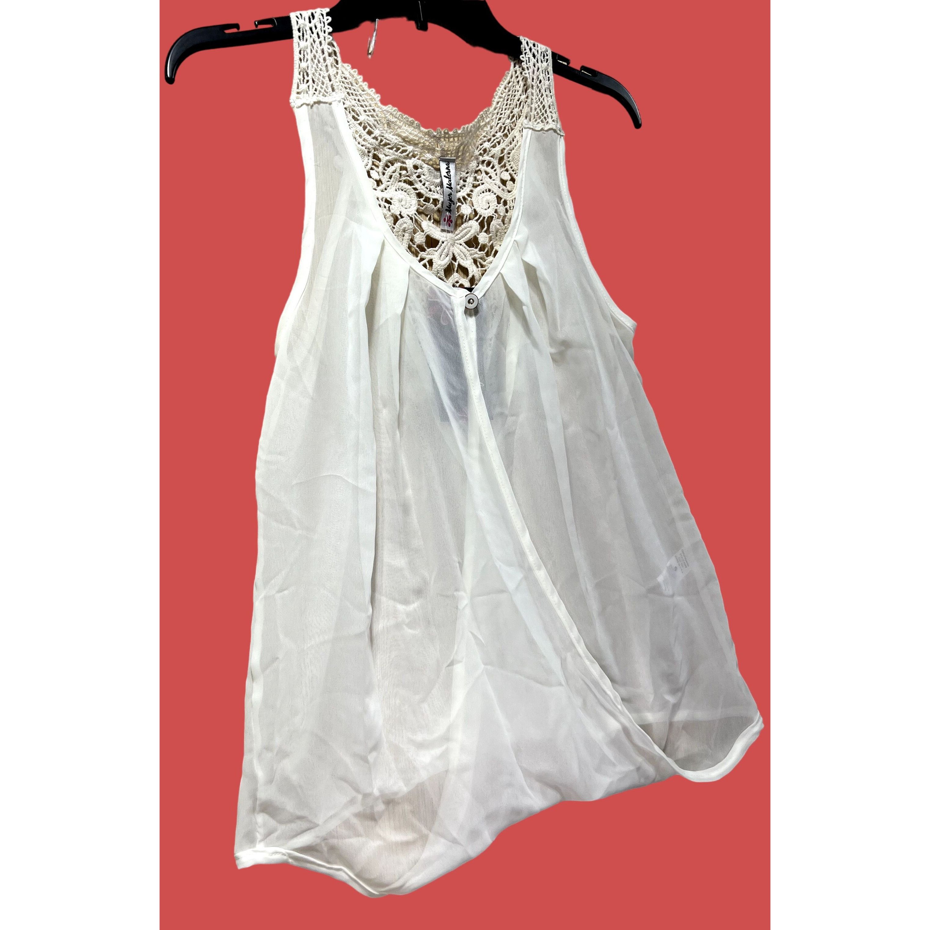 Other Mujer Moderna - Women's Sleeveless Lace Blouse - Beige - Sma Size S / US 4 / IT 40 - 12 Thumbnail