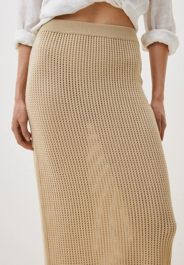 Loro Piana o1y1025 Midi Skirt in Beige Size 27" / US 4 / IT 40 - 2 Thumbnail